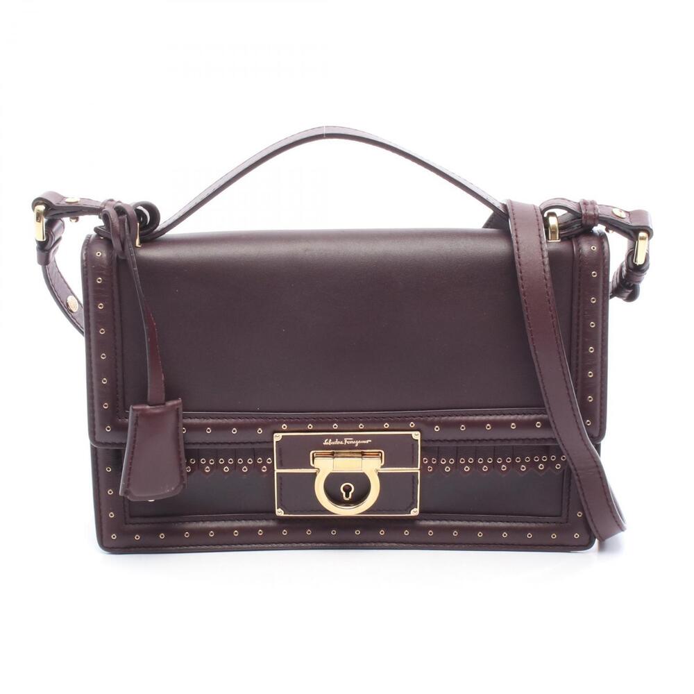 Salvatore Ferragamo Gancini Patent Leather Crossbody Flap Bag Red